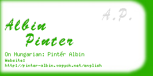 albin pinter business card